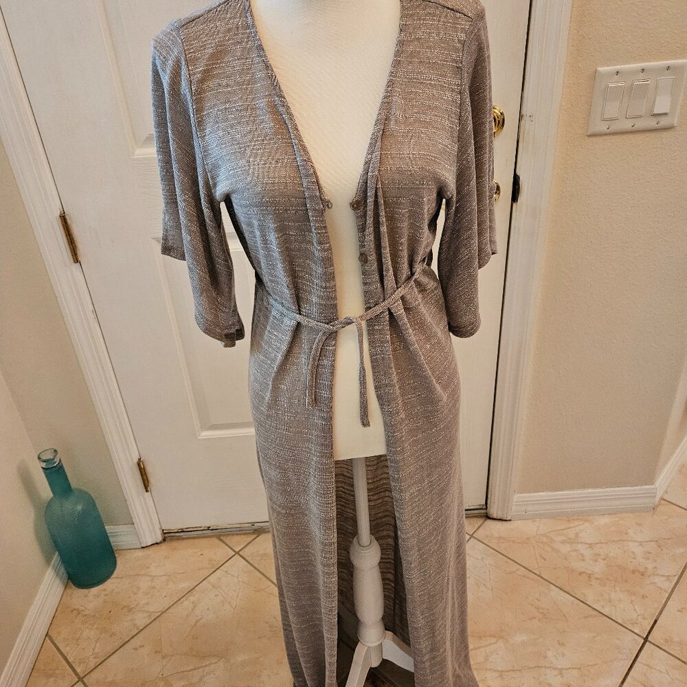 Super cool full length sweater jacket.  Very nice.